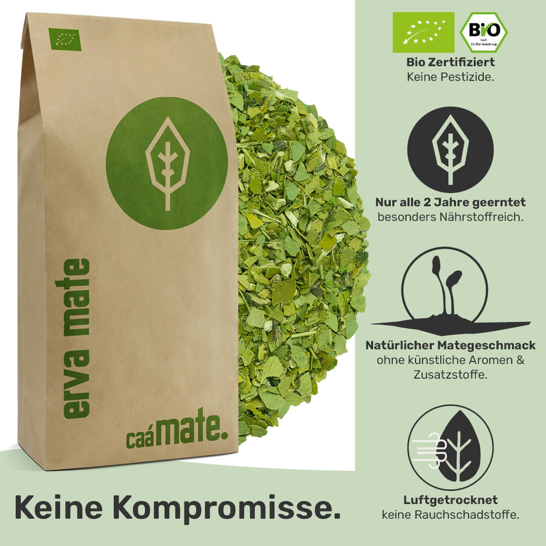[NL]erva mate tee bio-zertifiziert nur alle zwei jahre geerntet ohne künstliche Aromen und Zusatzstoffen Luftgetrocknet