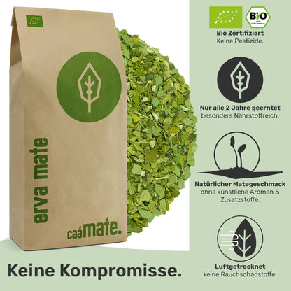 [NL]erva mate tee bio-zertifiziert nur alle zwei jahre geerntet ohne künstliche Aromen und Zusatzstoffen Luftgetrocknet