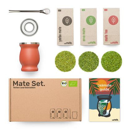 [NL]Mate Tee Set Edelstahl Matebecher rot Balance Einsatz caámate