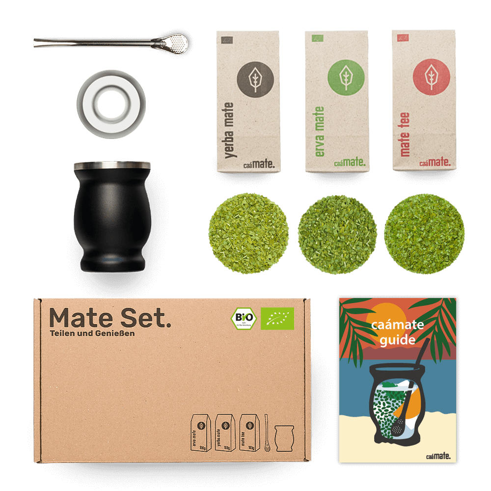 [NL]Mate Tee Set Edelstahl Matebecher  schwarz caámate