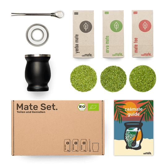 [NL]Mate Tee Set Edelstahl Matebecher  schwarz caámate