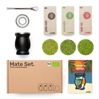 [NL]Mate Tee Set Edelstahl Matebecher schwarz Balance Einsatz caámate