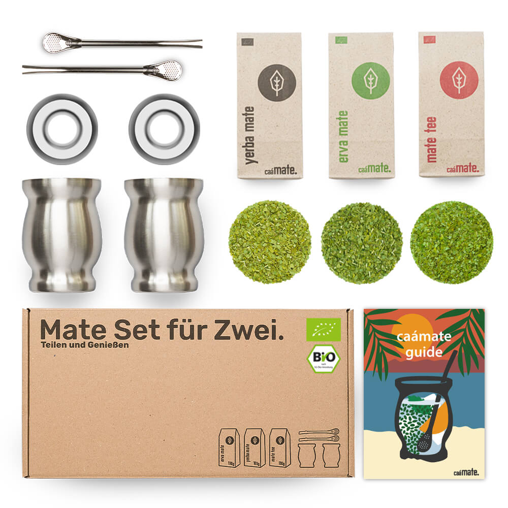 [NL]Mate Tee Set fuer zwei Edelstahl silber caamate