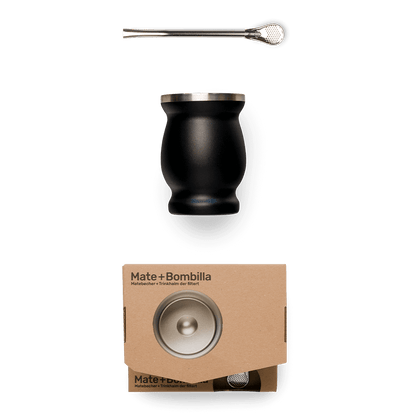 Mate Becher Edelstahl schwarz