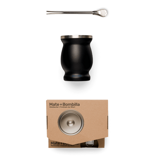 Mate Becher Edelstahl schwarz