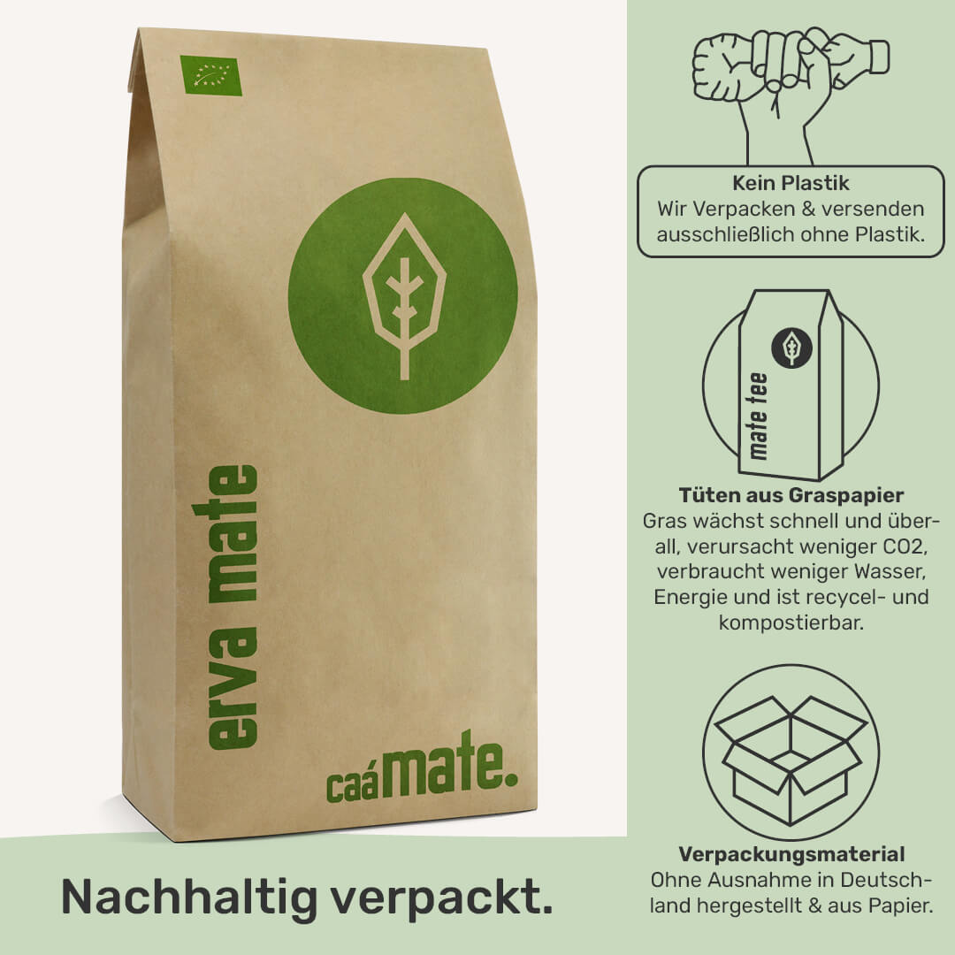 [NL]caámate erva mate tee plastikfrei verpackt nachhaltiges Verpackungsmaterial
