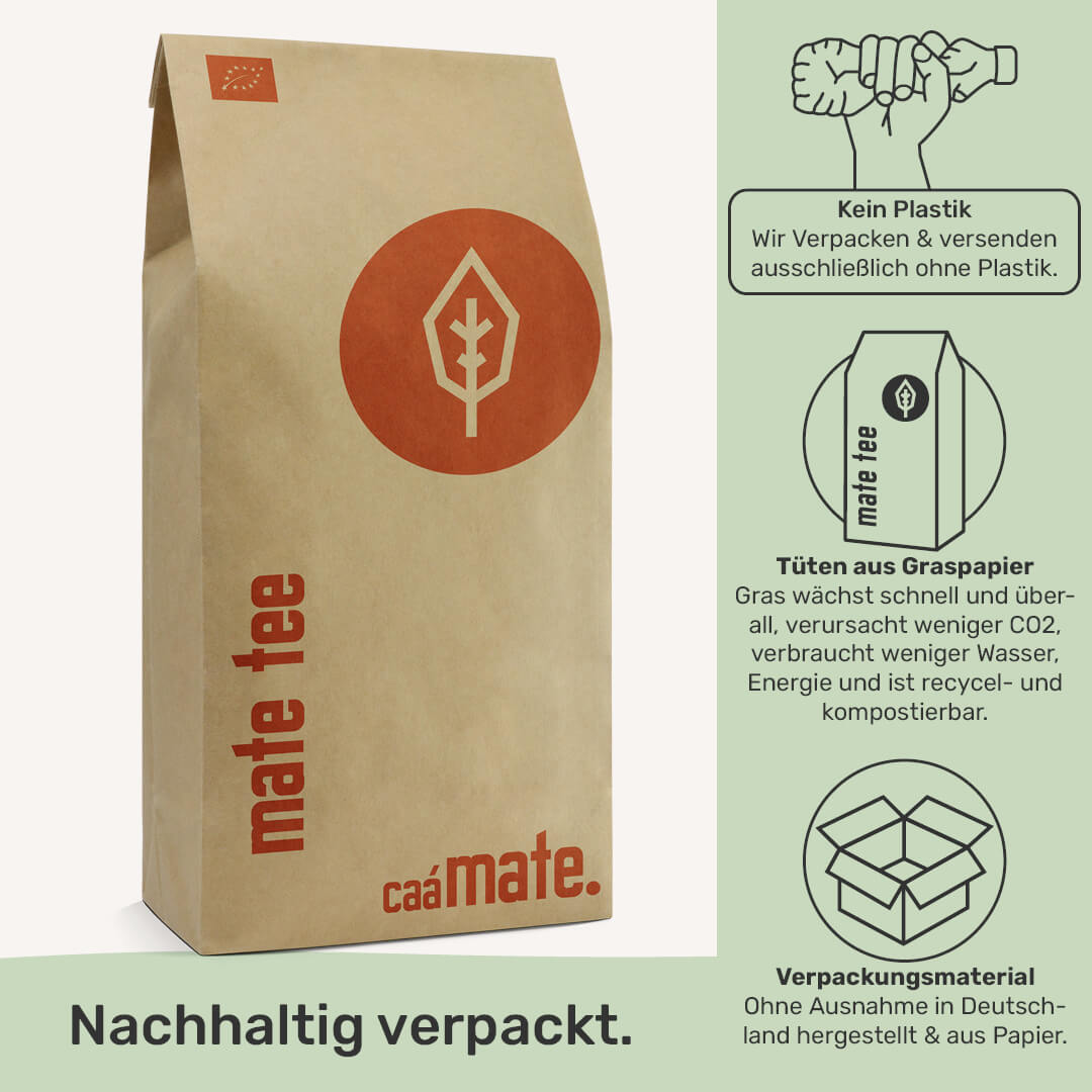 [NL]caámate mate tee grün bio plastikfrei verpackt nachhaltiges Verpackungsmaterial