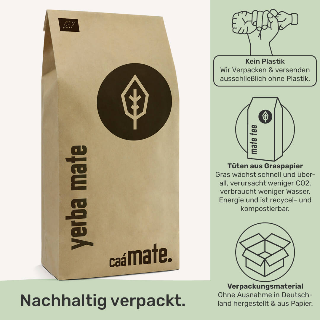 [NL]caámate yerba mate tee plastikfrei verpackt nachhaltiges Verpackungsmaterial