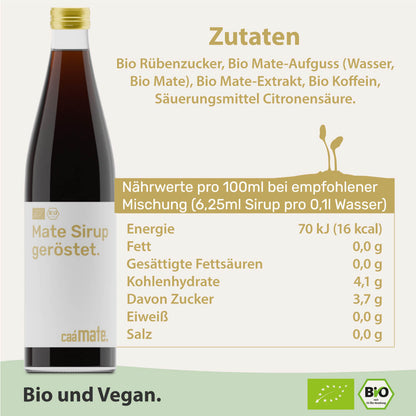 Zutaten Bio Mate Sirup Geröstet