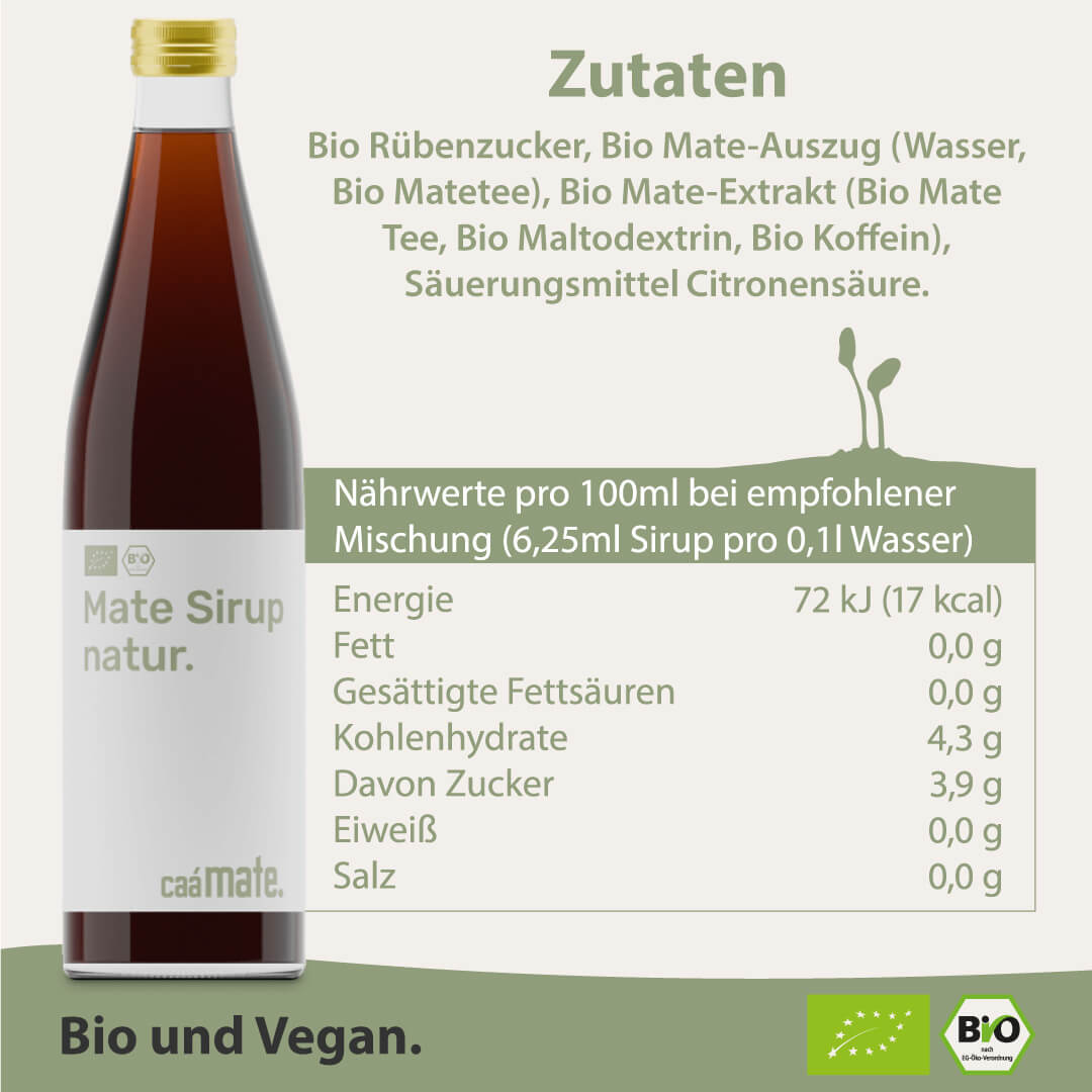 Zutaten Bio Mate Sirup Natur