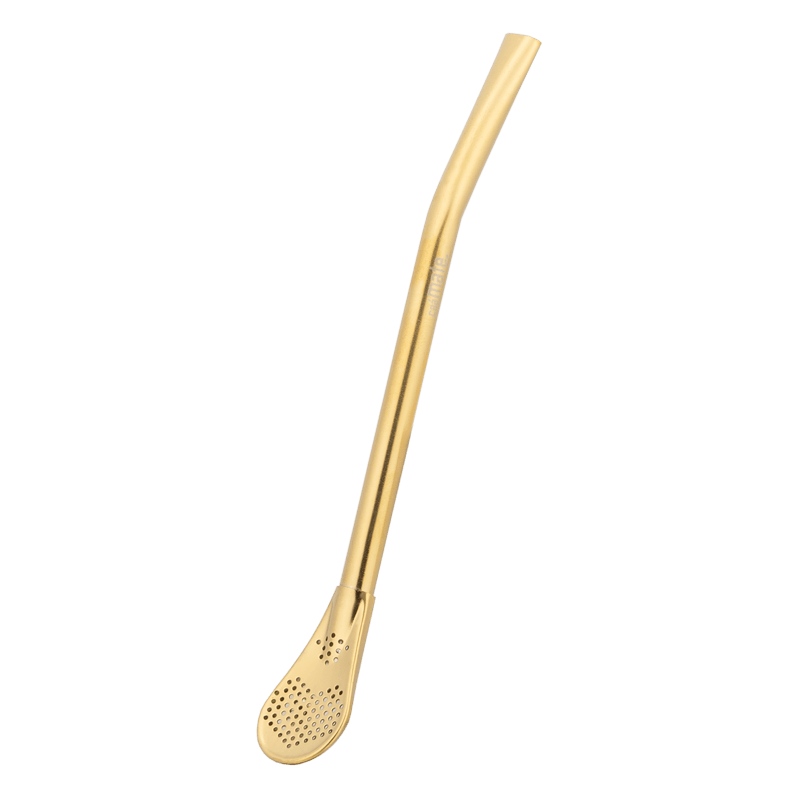 [NL]die klassische bombilla caámate Matetee Trinkhalm Farbe Gold