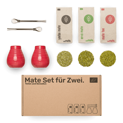 Mate Set Keramik rot für 2 Personen