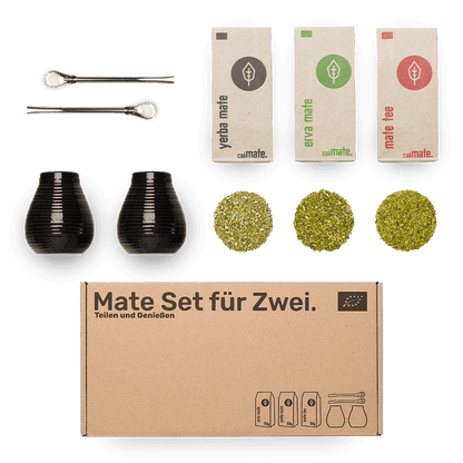 Mate Set Keramik schwarz für 2 Personen